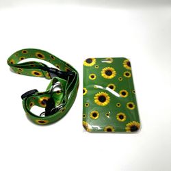 Sunflower ID Badge Holder w/ Breakaway Lanyard Vertical Name Tag Holder New