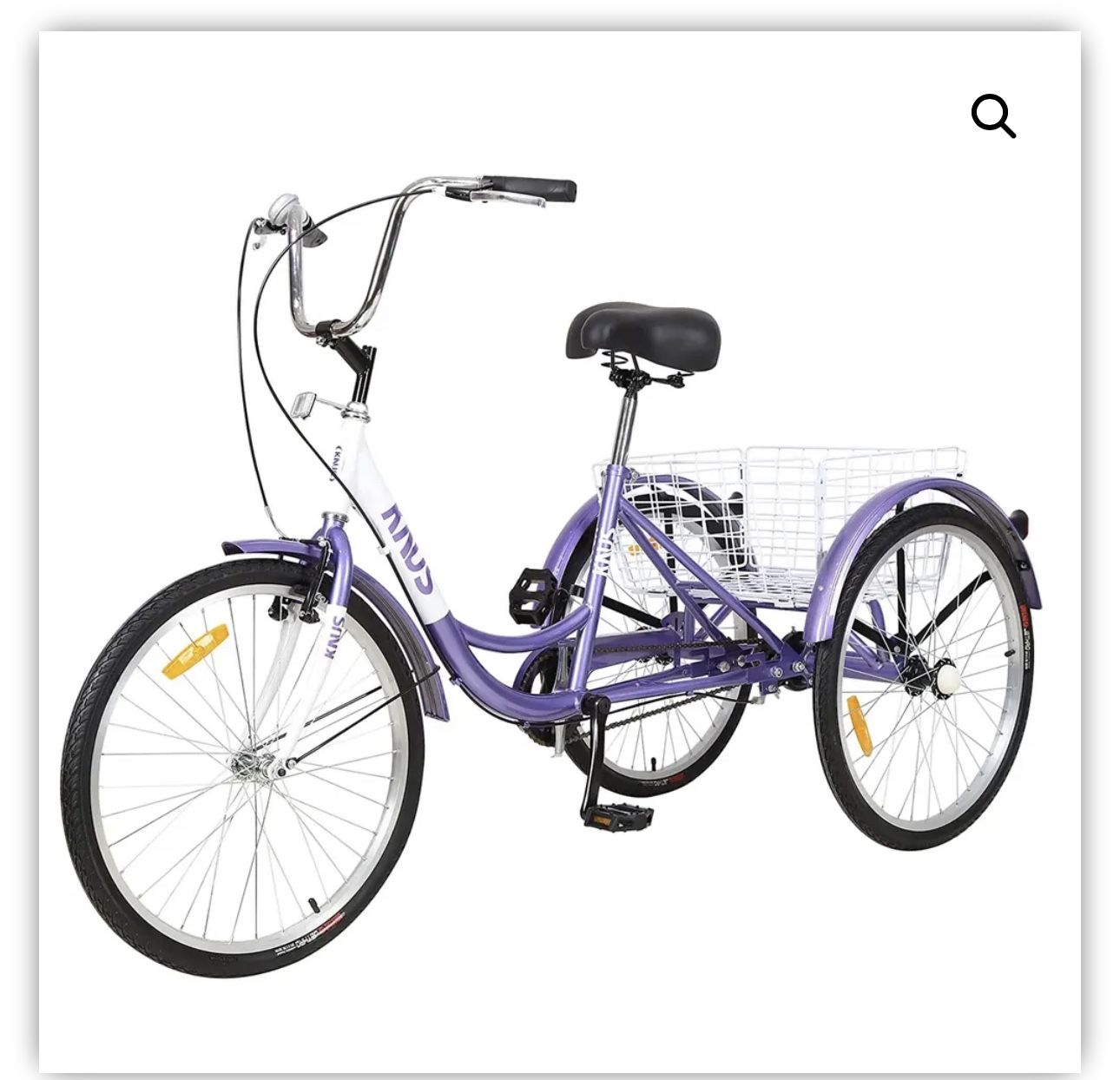 Adult Tricycle Trikes,3-Wheel Bikes,26 Inch Wheels Cruiser Bicycles with Large Shopping Basket for Women and Men