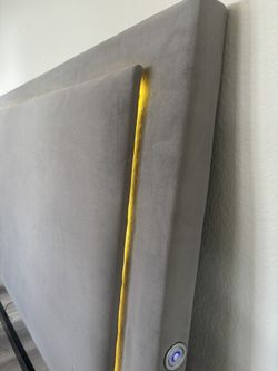 LED King Size Velvet Bed Frame
