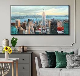 Abstract Wall Art for Living Room - Modern New York City Wall Art 24X48