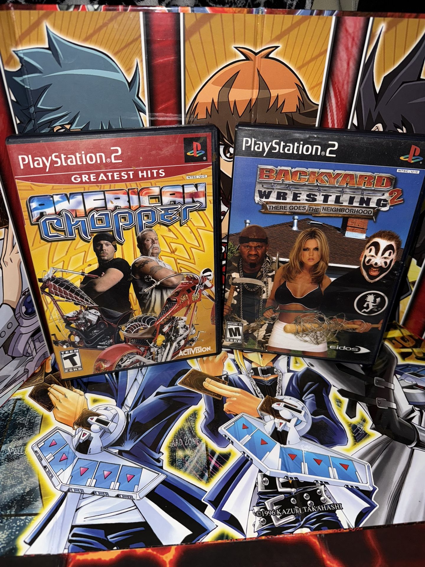 PlayStation 2 "American Chopper" and "Backyard Wrestling 2"