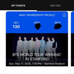 3 BTS Stanford Stadium Sec 130 