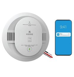New Kidde Smart Smoke & CO Detector with Ring, Hardwire & AA Battery, RGCUAR-RW
Ring App Enabled, Wireless Interconnect, Voice Alerts, Smoke & Carbon 