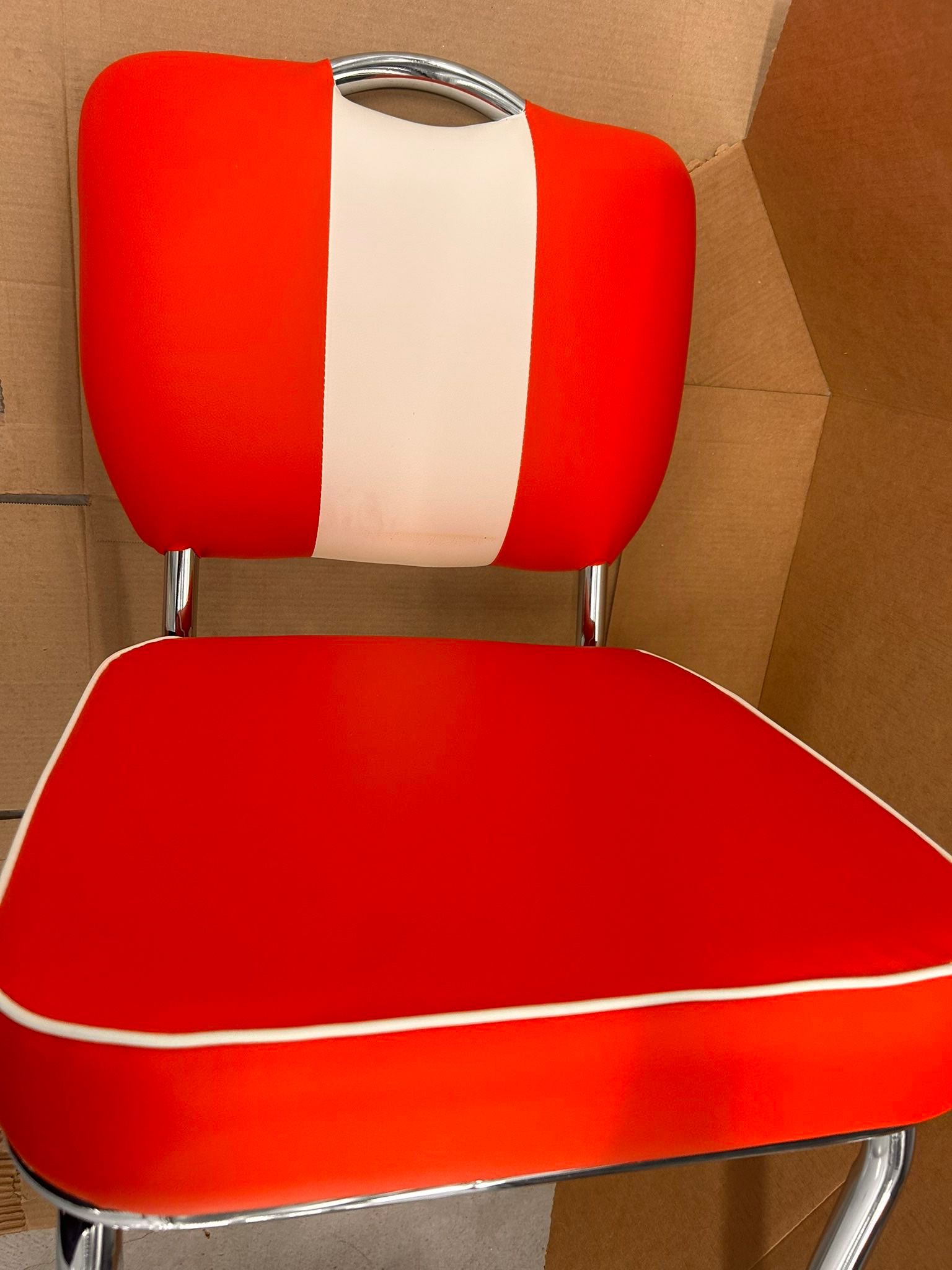 Red And White Stripes Cushion Chairs $ 100 X Both