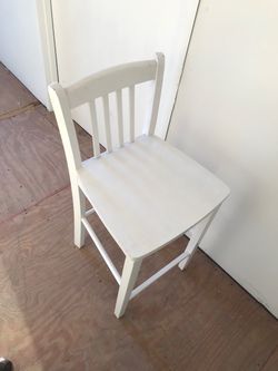 White bar wood chairs x3