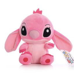 Disney Cartoon Angel Pink Stitch Plush Dolls Anime Toys Lilo and Stitch Stich Plush Stuffed Toys Gifts for Kids