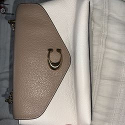 Coach White & Brown Purse With Wallet