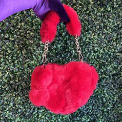 Red Plush Heart Purse 