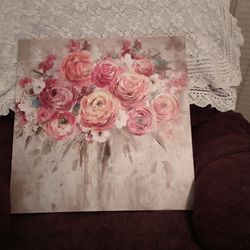 2 1/2 X 2 1/2 Canvas Floral Painting