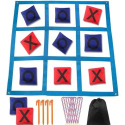 New Outdoor Giant Tic Tac Toe Games for Kids Adults and Family, Large Carnival Yard Lawn Bean Bag Toss Game Outside Field Day Birthday Party Backyard