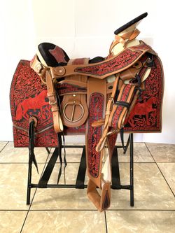 Montura bordada 100% piel