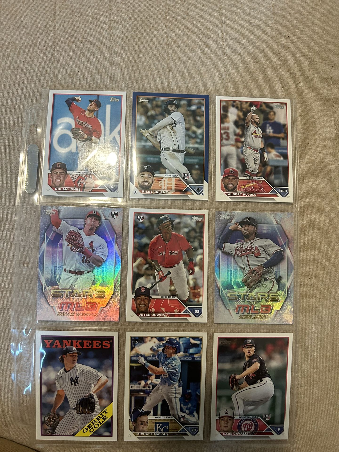 9 Baseball Cards 