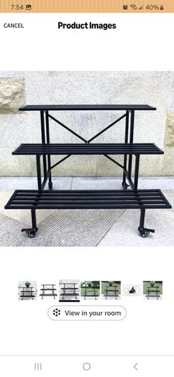 3 tier sturdy metal plant stand with wheels new in box pick up in Pomona $55