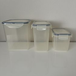 Set Of 3 Snap Tight Lid Containers