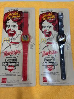 Vintage 1984 Ronald McDonald Digital Watches – Set of 2 – Sealed