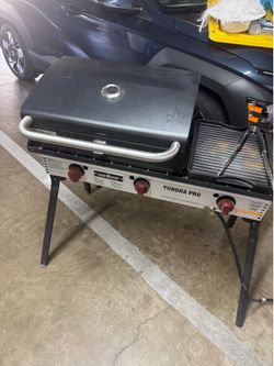 Camp Chef Tundra Pro 3 Burner, BBQ Grill Box, cast iron griddles,