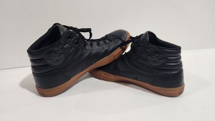 CONVERSE All-Star Chuck Taylor Leather Black High-Top Gum Bottom Shoes Mens 