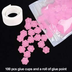 Adhesive flower cups with glue roll