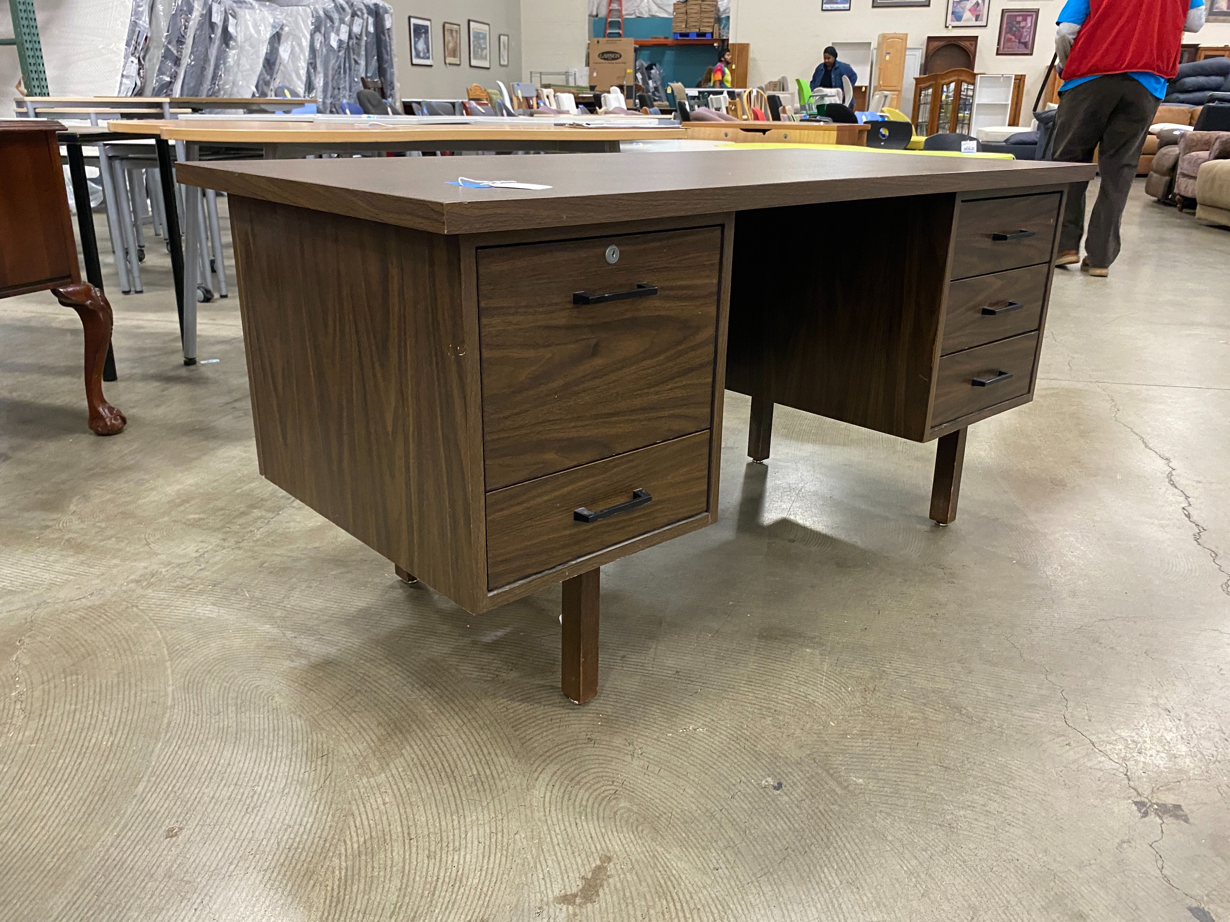Peg Leg Dark Brown Secretary Desk