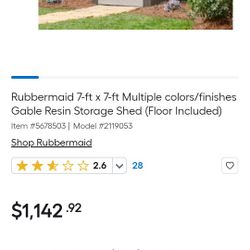 RUBBERMAID 7X7 PLASTIC SHED DISMANTLED 