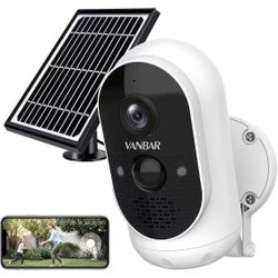 Outdoor Security Camera System Wireless, Solar Powered WiFi Smart Home Camera with Battery, FHD 1080P Video Surveillance Cam with Night Vision/Instant