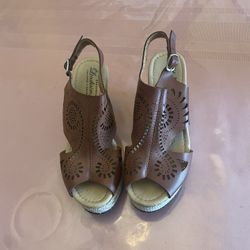 Leather Sandals Platform Size 7