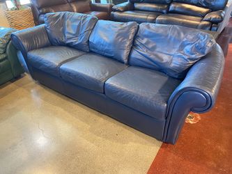 Slate Grey Leather 3 Seater Couch