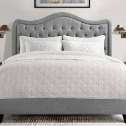 Grey Button Tufted Queen Frame (A3Q-3)