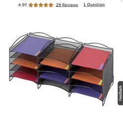 Safco Onyx Steel File Organizer, Black Brand new in box