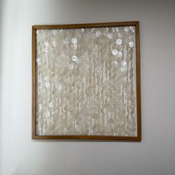 Matching Capiz Shell Wall Art & Folding Room Divider Set