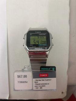 Timex Indiglo Digital Watch Stainless Steel