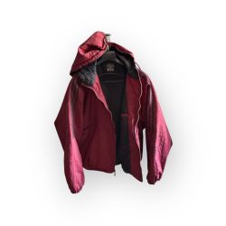 Adidas Men’s Maroon Hooded Jacket – Size XL, Lightweight & Lined