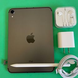 Apple Ipad Mini 6th Generation (2021/ 8.3” Liquid Retina ) 64GB WiFi + cellular (5G Unlocked) with pen, case & Accessories (256GB $569) 