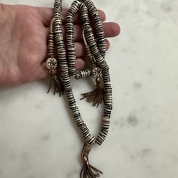 Bone Bead Mala With Tassels 