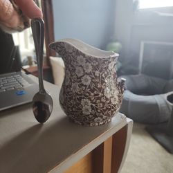 $15 CALICO Crownford Creamer Pitcher Staffordshire England