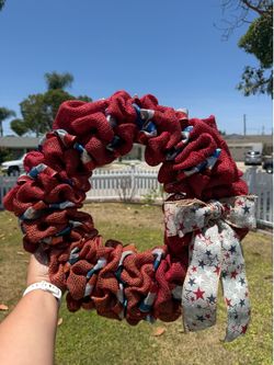 Patriotic burlap wreath