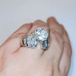 5.50 carat platinum diamond ring certified