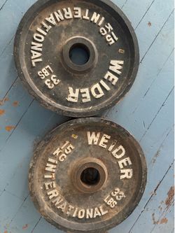 Olympic weight set 33 pound plates Pair