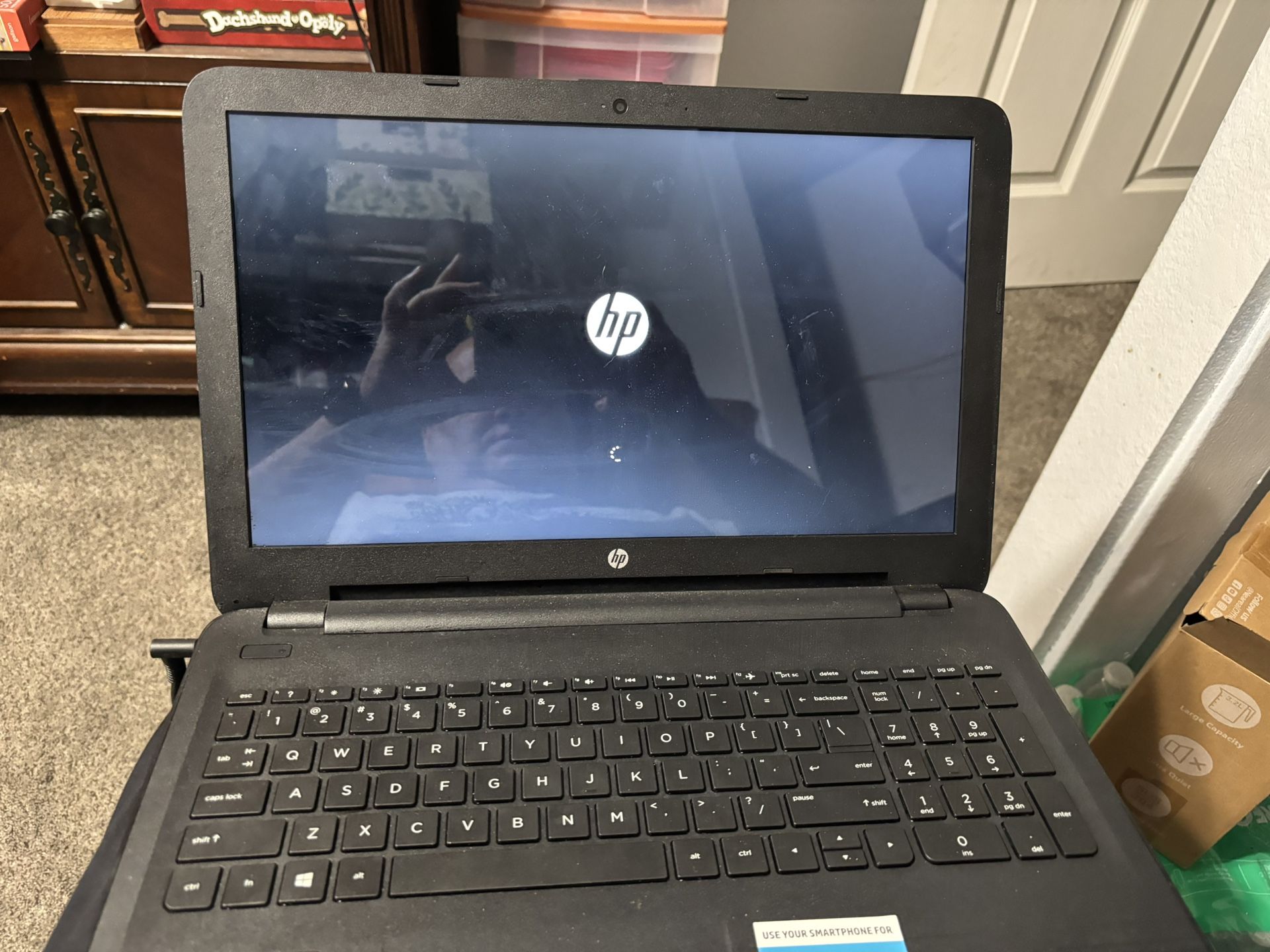 Used Black HP Laptop, Computer With CD Rom Drive Player