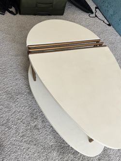 White 2tier Oval Coffee table