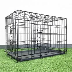 Brand New $40 Folding 30” Dog Cage 2-Door Folding Pet Crate Kennel w/ Tray 30”x18”x20”