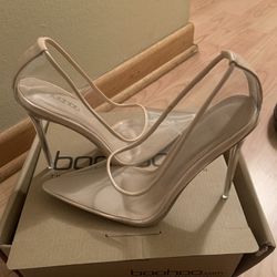 boohoo clear brand new heels 