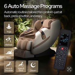 Massage chair with six different settings