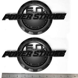 Replacement Emblems For F-250 F-350 2Pack  Black 6.0