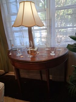 Mahogany Demilune Console Table
