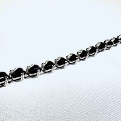 ✨ Sterling Silver Onyx Tennis Bracelet – Elegant & Timeless ✨