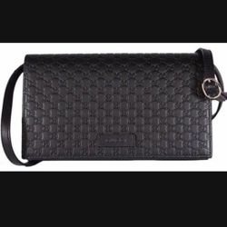 Microgussimo Leather Gucci Crossbody  With Box