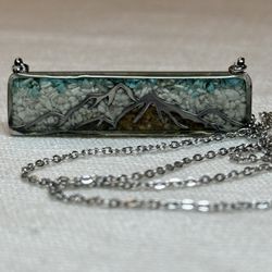 Gemstone Mountain Top Bar Necklace By Lauren Spencer *New