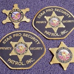 Star Pro Security Guard Officer Patches Perfect For Cosplay Etc