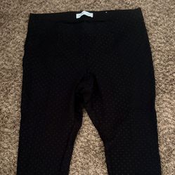 Black Polka Dot Stretch Pants